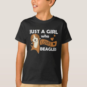 Gewoon een meisje dat van beagles houdt - een zoet t-shirt