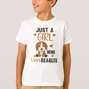 Gewoon een meisje dat van Beagles Kawaii Dog Beagl T-shirt