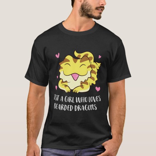 Gewoon een meisje dat van Bearded Dragons Lizard S T-shirt (Voorkant)