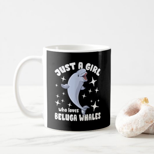 Gewoon een meisje dat van belugawallen houdt koffiemok (Met donut)