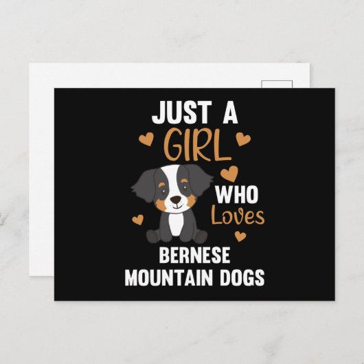 Gewoon een meisje dat van Bernese Mountain Dog Dog Briefkaart (Voorkant / Achterkant)