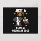 Gewoon een meisje dat van Bernese Mountain Dog Dog Briefkaart (Voorkant)