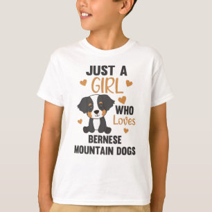 Gewoon een meisje dat van Bernese Mountain Dog Dog T-shirt