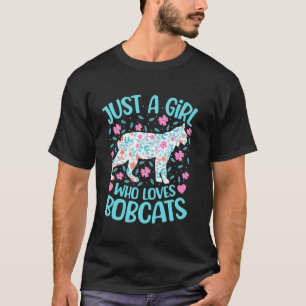 Gewoon Een Meisje Dat Van Bobcats Bloemige Vrouwen T-shirt