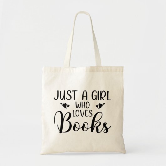Gewoon een meisje dat van boeken Canvas tas houdt (Voorkant)