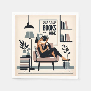 Gewoon een meisje dat van boeken en wijn houdt servet
