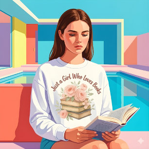 Gewoon een meisje dat van boeken houdt bloem grafi trui