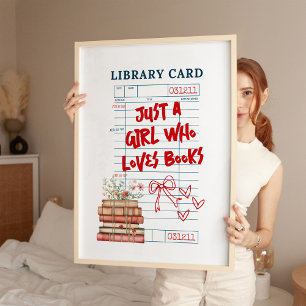 Gewoon een meisje dat van boeken houdt foto afdruk