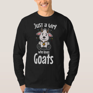 Gewoon een meisje dat van Boerderij van geiten hou T-shirt