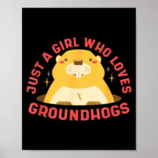 Gewoon een meisje dat van bosmarmotten houdt - Gel Poster (Voorkant)