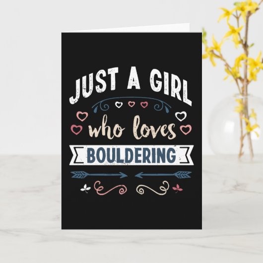 Gewoon een meisje dat van Boulderen houdt Grappige Kaart (Gele Bloem)