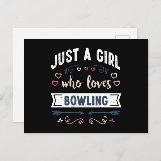 Gewoon een meisje dat van Bowling Funny Gifts houd Briefkaart (Voorkant / Achterkant)