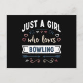 Gewoon een meisje dat van Bowling Funny Gifts houd Briefkaart (Voorkant)