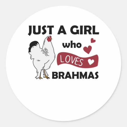 Gewoon een meisje dat van brahmas houdt... ronde sticker (Voorkant)