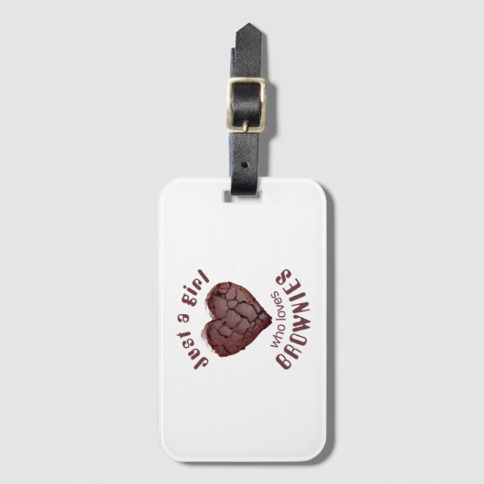 Gewoon een meisje dat van brownies houdt bagagelabel (Voorkant (verticaal))