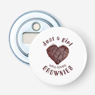 Gewoon een meisje dat van brownies houdt button flesopener