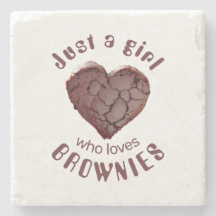 Gewoon een meisje dat van brownies houdt stenen onderzetter
