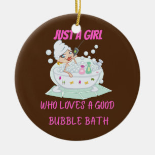 Gewoon een meisje dat van bubbelbaden houdt keramisch ornament