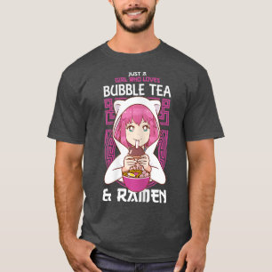 Gewoon een meisje dat van Bubble Tea houdt en Rame T-shirt