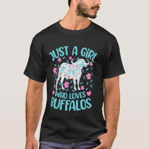 Gewoon Een Meisje Dat Van Buffels Houdt Bloemige V T-shirt