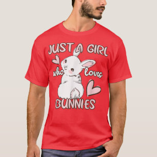 Gewoon een meisje dat van Bunnies Cute Rabbit Bunn T-shirt