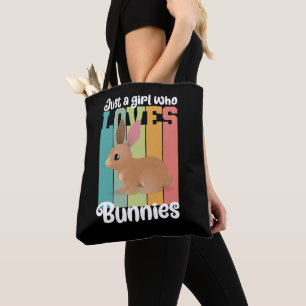 Gewoon een meisje dat van Bunnies Easter Bunny Cut Draagtas