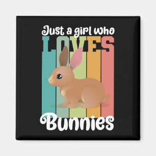 Gewoon een meisje dat van Bunnies Easter Bunny Cut Magneet