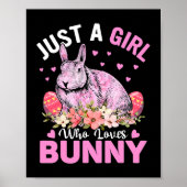 Gewoon een meisje dat van Bunnies houdt, paasdag c Poster (Voorkant)