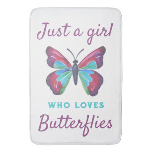 Gewoon een meisje dat van Butterflies houdt Badmat