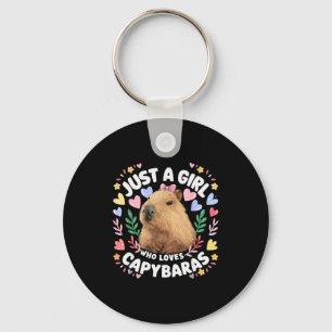 Gewoon Een Meisje Dat Van Capybaras Houdt Cute Cap Sleutelhanger