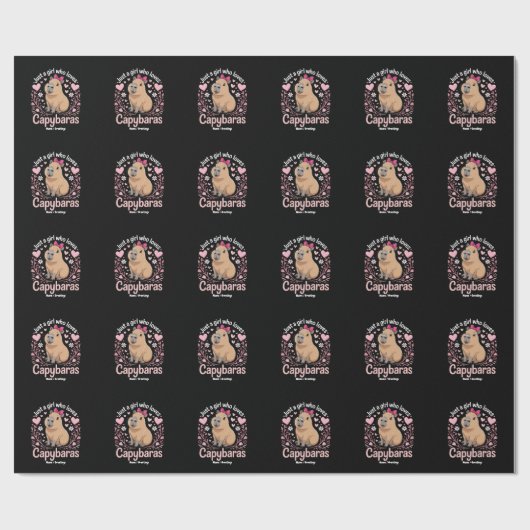 Gewoon een meisje dat van Capybaras houdt Grappig Cadeaupapier (Vlak)