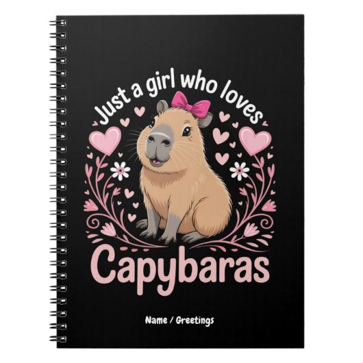 Gewoon een meisje dat van Capybaras houdt Grappig Notitieboek (Voorkant)