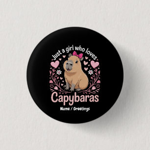Gewoon een meisje dat van Capybaras houdt Grappig  Ronde Button 3,2 Cm