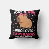 Gewoon een meisje dat van Capybaras houdt Kussen (Achterkant)