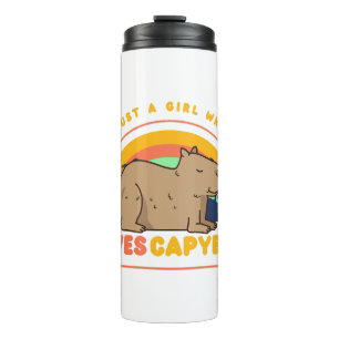 Gewoon een meisje dat van Capybaras houdt Thermosbeker