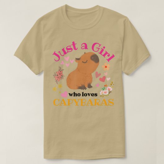 Gewoon een meisje dat van Capybaras houdt voor mei T-shirt (Design voorkant)