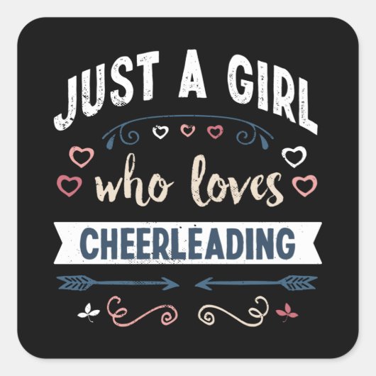 Gewoon een meisje dat van Cheerlead Funny Gifts ho Vierkante Sticker (Voorkant)