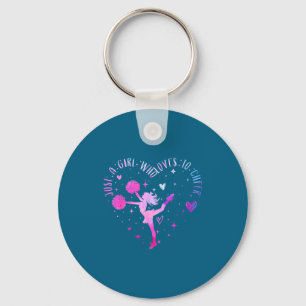 Gewoon een meisje dat van cheerleading houdt Cheer Sleutelhanger