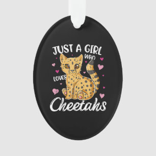 Gewoon een meisje dat van Cheetahs houdt   Heart C Ornament
