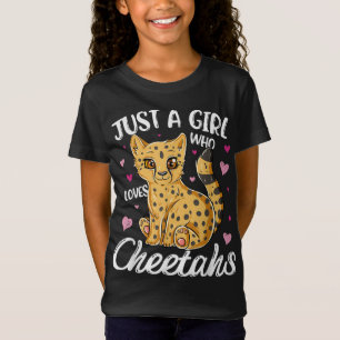 Gewoon een meisje dat van Cheetahs houdt   Heart C T-shirt