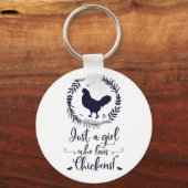 Gewoon een meisje dat van Chickens Silhouette houd Sleutelhanger (Voorkant)