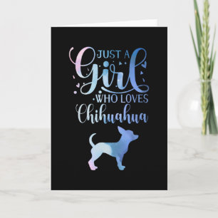 Gewoon een meisje dat van Chihuahua Dog houdt. Kaart