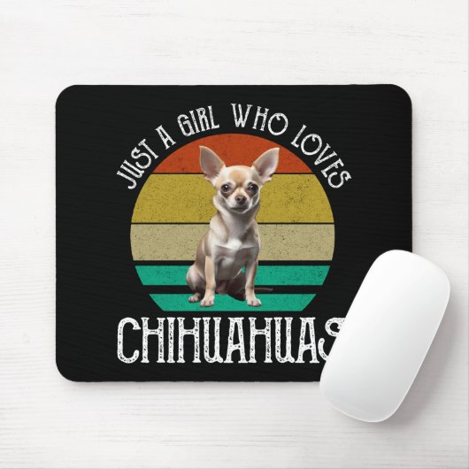 Gewoon een meisje dat van Chihuahuas houdt Muismat (Met muis)
