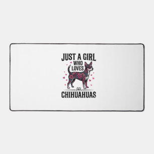 Gewoon een meisje dat van Chihuahuas houdt Vintage Bureaumat