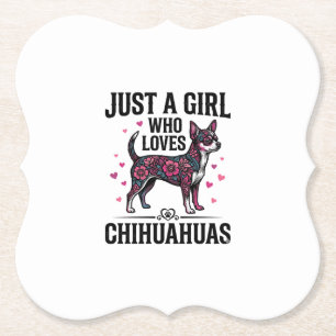 Gewoon Een Meisje Dat Van Chihuahuas Houdt Vintage Kartonnen Onderzetters