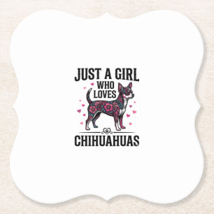 Gewoon een meisje dat van Chihuahuas houdt vintage Kartonnen Onderzetters