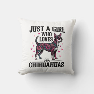 Gewoon een meisje dat van Chihuahuas houdt Vintage Kussen