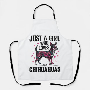 Gewoon Een Meisje Dat Van Chihuahuas Houdt Vintage Schort
