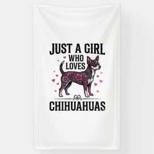 Gewoon een meisje dat van Chihuahuas houdt Vintage Spandoek