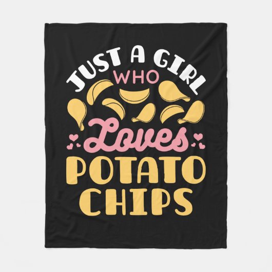 Gewoon een meisje dat van chips houdt fleece deken (Voorkant)